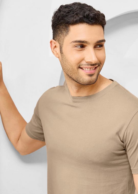 Solid Dark Beige Half Sleeve RN T-Shirt