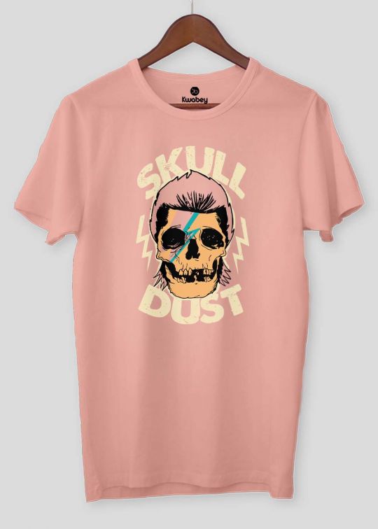 Skull Dust Pastel Pink Half Sleeve T-shirt For Men
