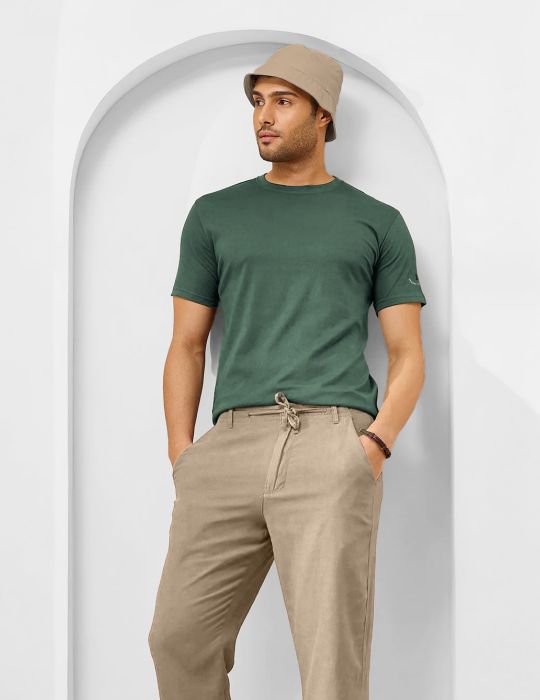 Solid DarkForest Half Sleeve RN T-Shirt