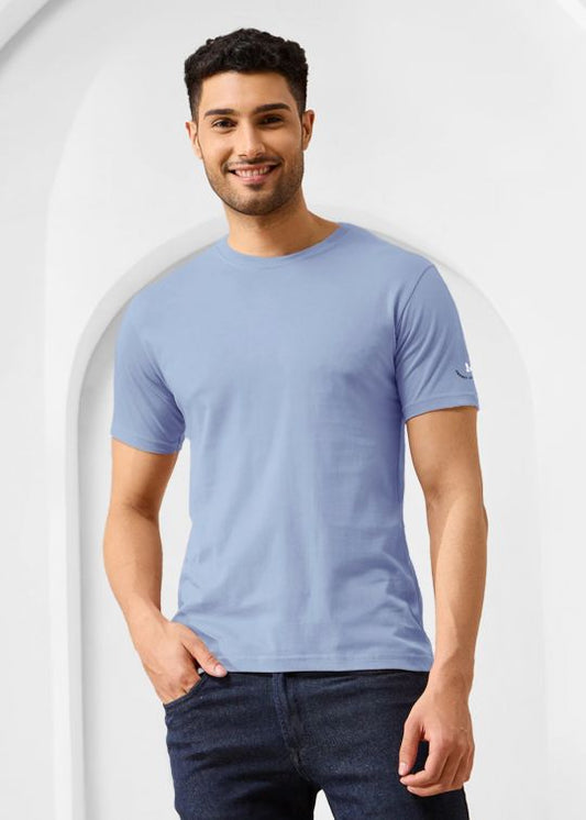 Solid Denim Blue Half Sleeve RN T-Shirt