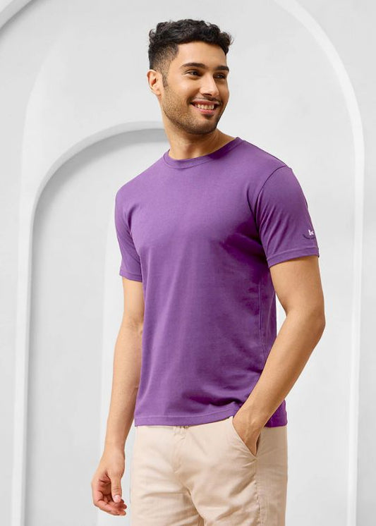 Solid Dewberry Half Sleeve RN T-Shirt