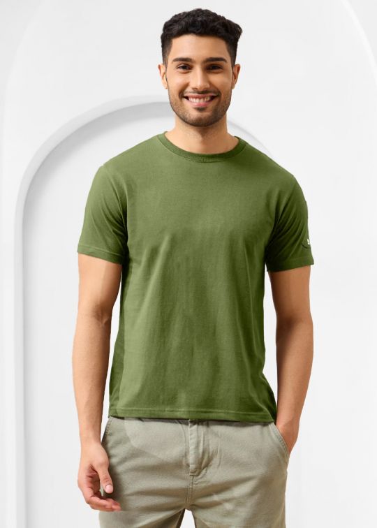 Solid Sphagnum Half Sleeve RN T-Shirt