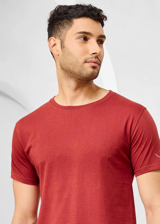 Solid Red Half Sleeve RN T-Shirt