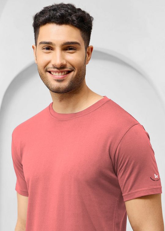 Solid Shell Pink Half Sleeve RN T-Shirt