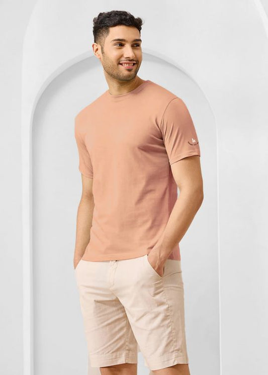 Solid Peach Half Sleeve RN T-Shirt