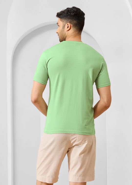 Solid Quiet Green Half Sleeve RN T-Shirt