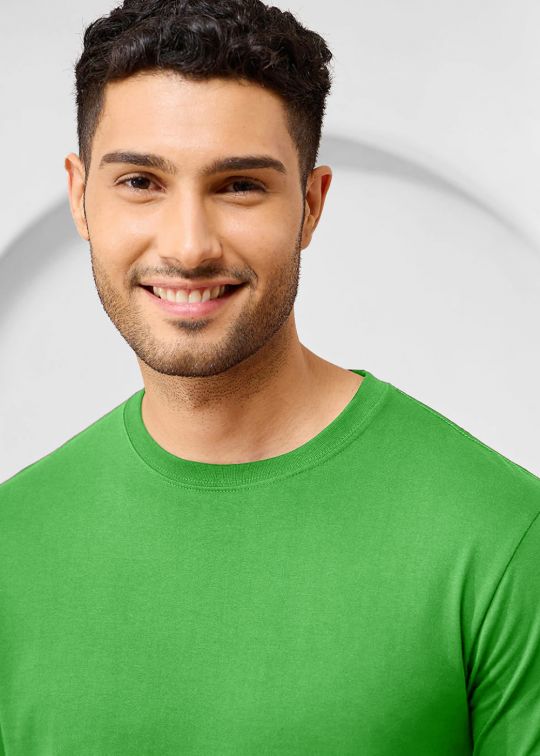 Solid Piquant Green Half Sleeve RN T-Shirt