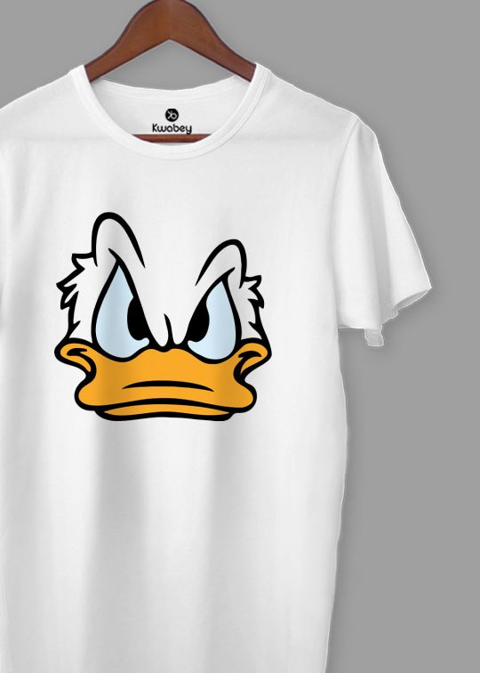 Angry Donald White Half Sleeve T-shirt For Men