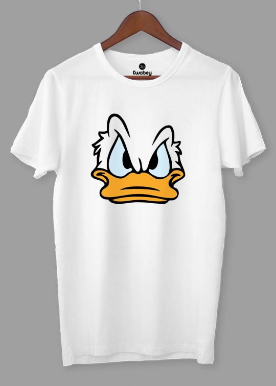 Angry Donald White Half Sleeve T-shirt For Men