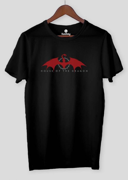 Dragon House Logo Black Half Sleeve T-shirt For Men
