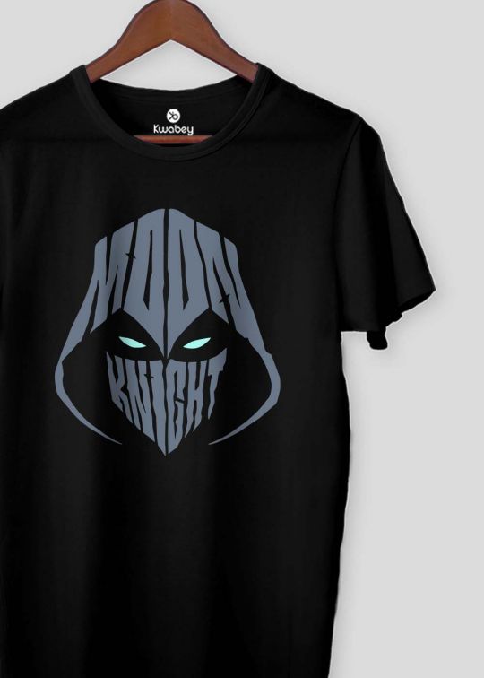 Moon Knight Mask Black Half Sleeve T-shirt For Men