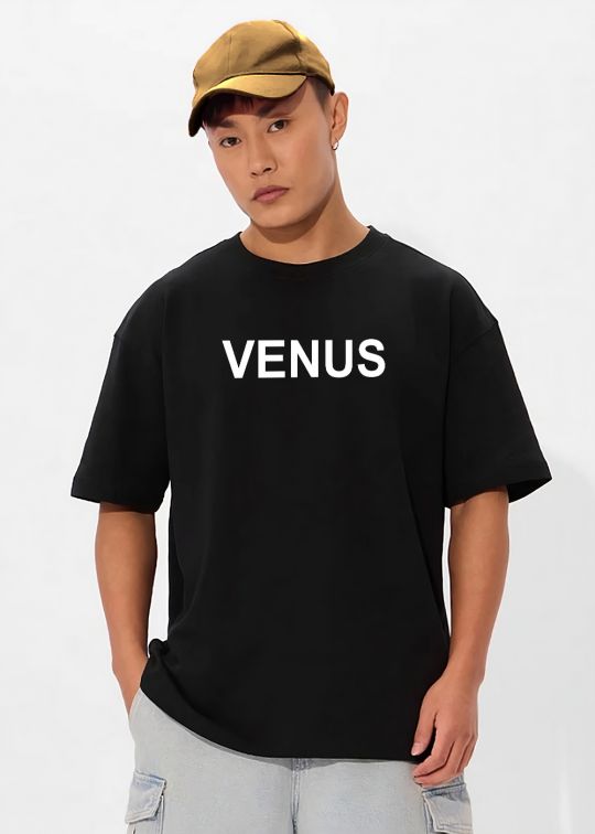 Venus Black Oversized T-Shirt For Men