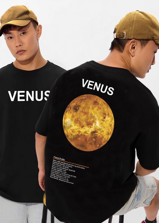 Venus Black Oversized T-Shirt For Men
