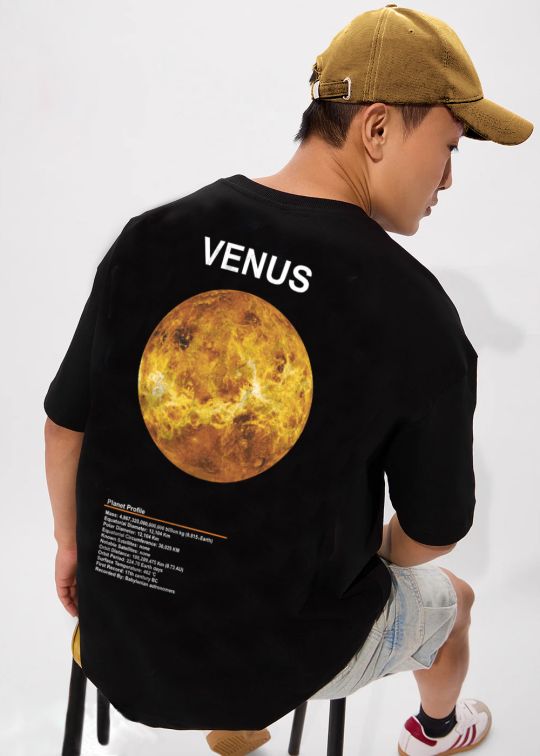 Venus Black Oversized T-Shirt For Men