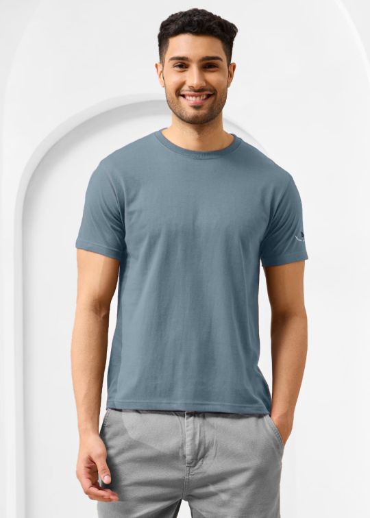 Solid Stormy Half Sleeve RN T-Shirt