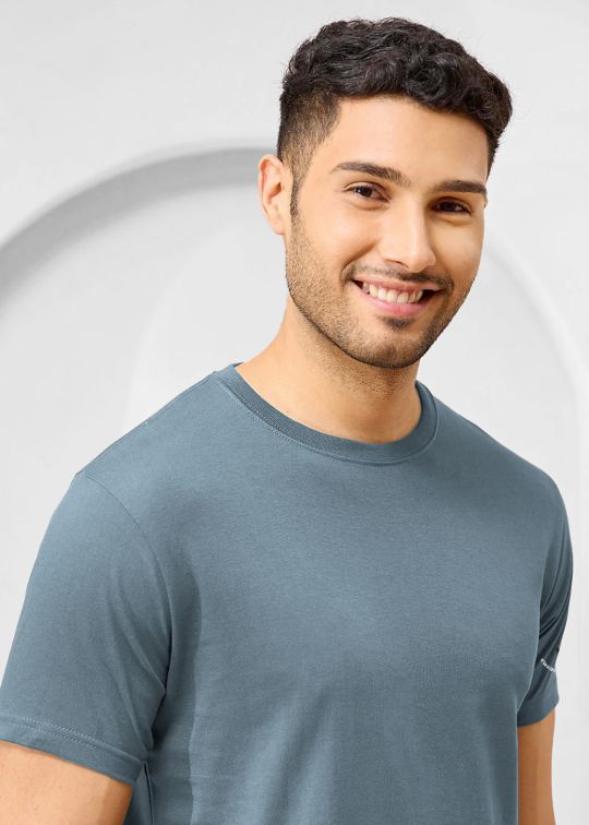 Solid Stormy Half Sleeve RN T-Shirt