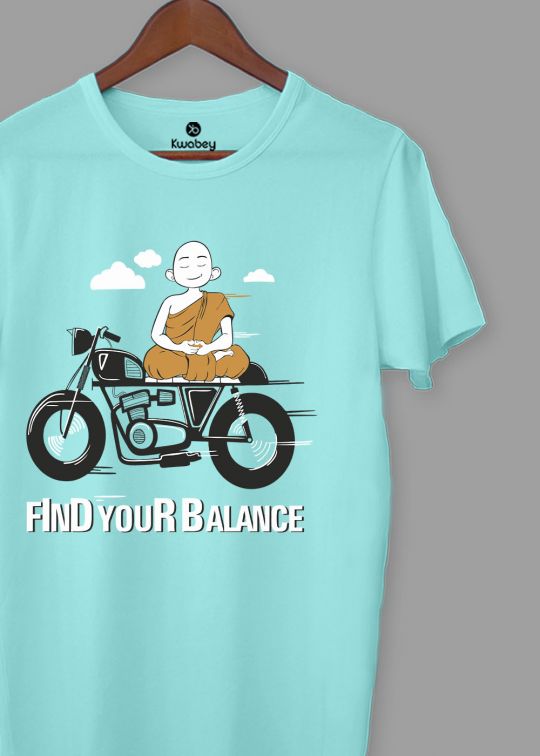 Find Your Balance Aqua Half Sleeve T-shirt For Men