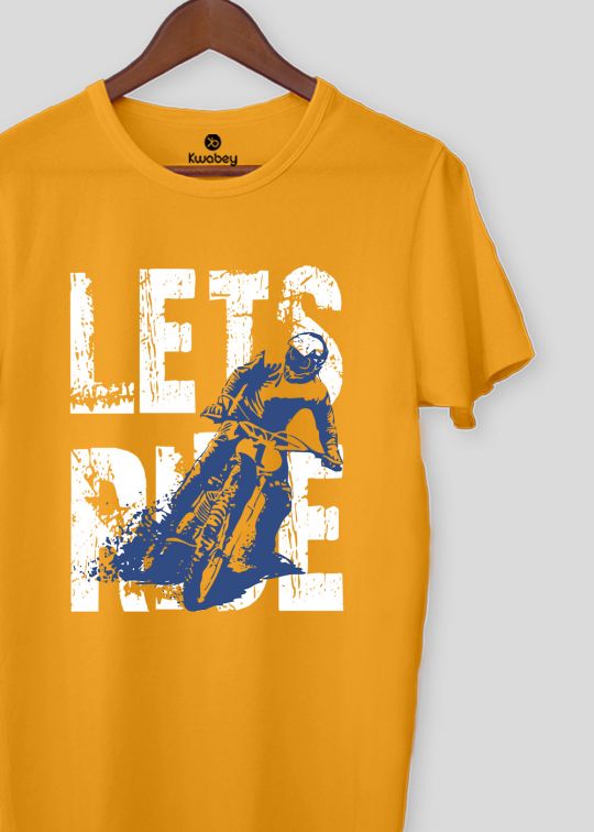 Ride It Mustard Half Sleeve T-Shirt For Men