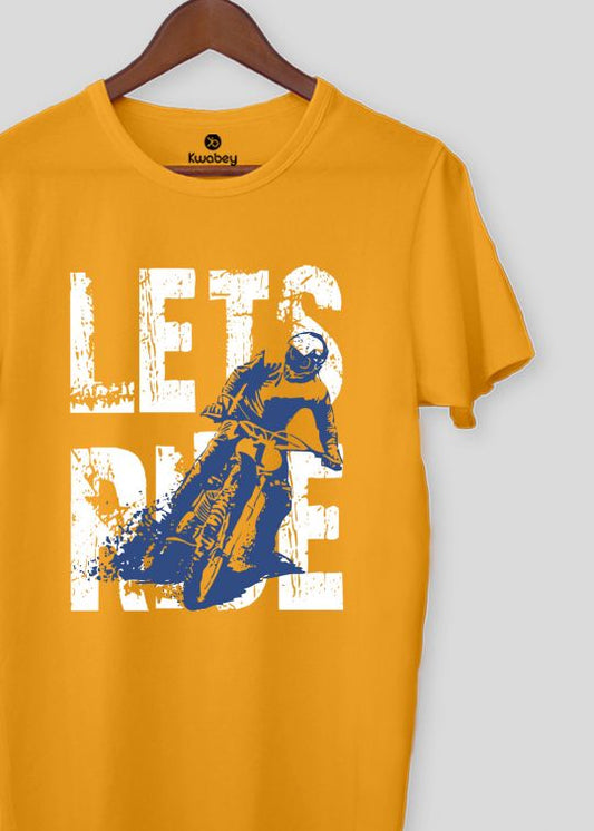 Ride It Mustard Half Sleeve T-Shirt For Men
