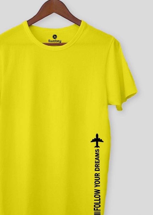Follow Your Dreams Pineapple Yellow Half Sleeve T-Shirt For Men