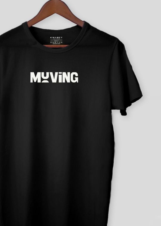 Moving Printed Black Half Sleeve T-Shirt For Men