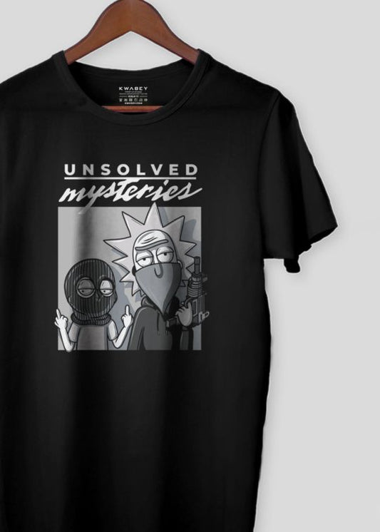 Unsolved Mysteries Black Half Sleeve T-shirt For Men