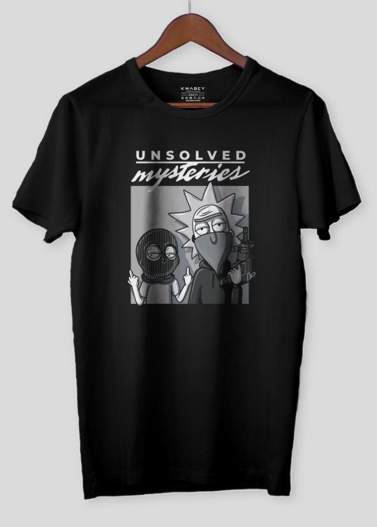 Unsolved Mysteries Black Half Sleeve T-shirt For Men