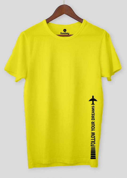 Follow Your Dreams Pineapple Yellow Half Sleeve T-Shirt For Men