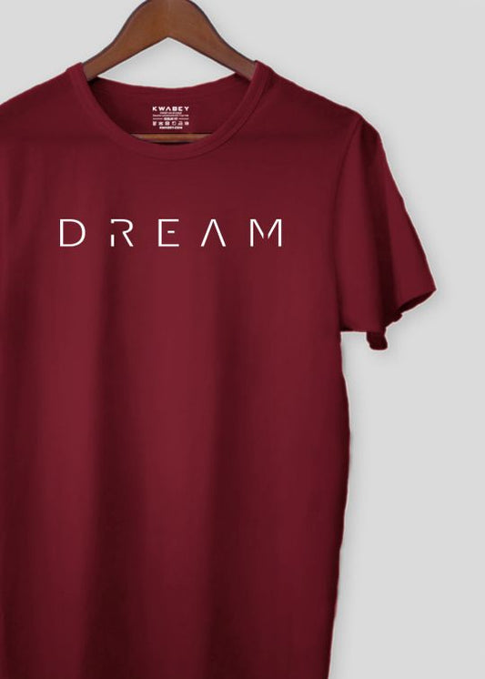 Dream Printed Maroon Half Sleeve T-Shirt For Men