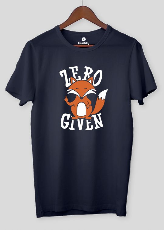 Zero F Given Navy Half Sleeve T-Shirt For Men