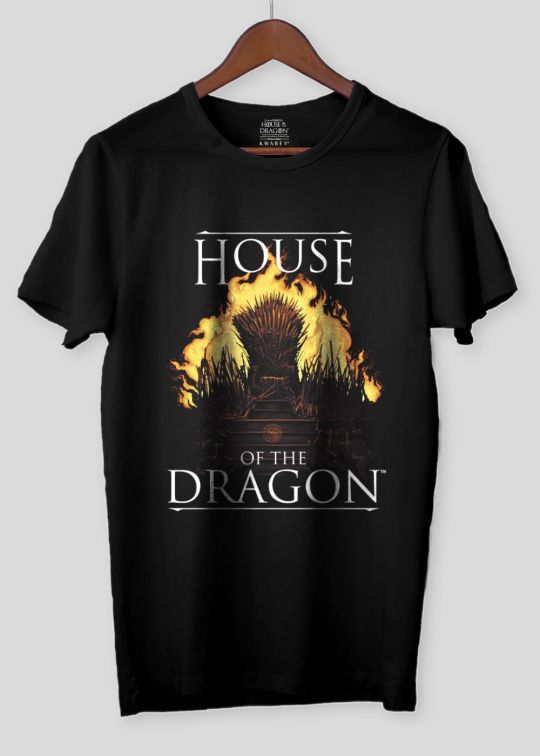 House Of The Dragon Black Half Sleeve T-Shirt For Men