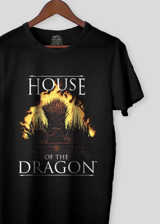 House Of The Dragon Black Half Sleeve T-Shirt For Men
