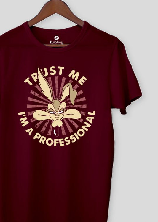 Trust Me Professional Maroon Half Sleeve T-Shirt For Men