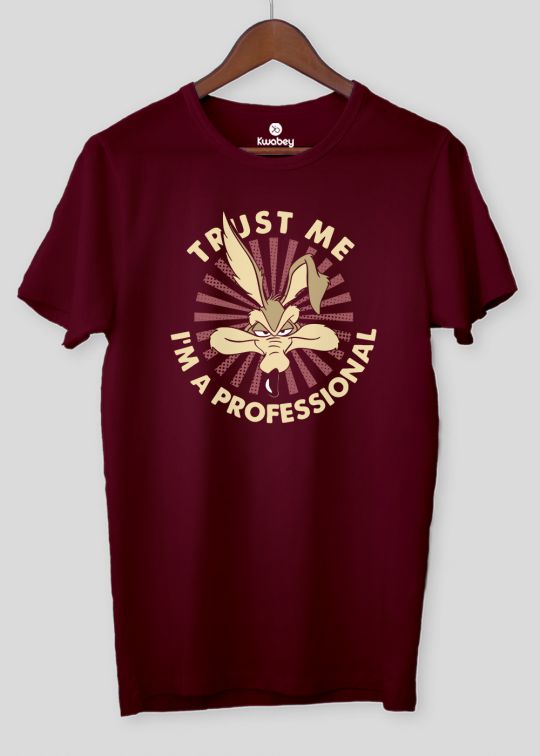 Trust Me Professional Maroon Half Sleeve T-Shirt For Men