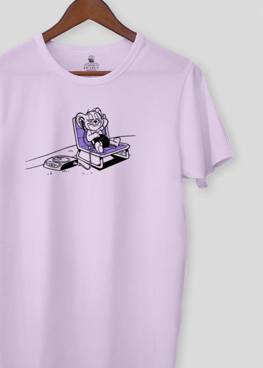 Offical Relaxed Jerry Lilac Half Sleeve T-Shirt For Men