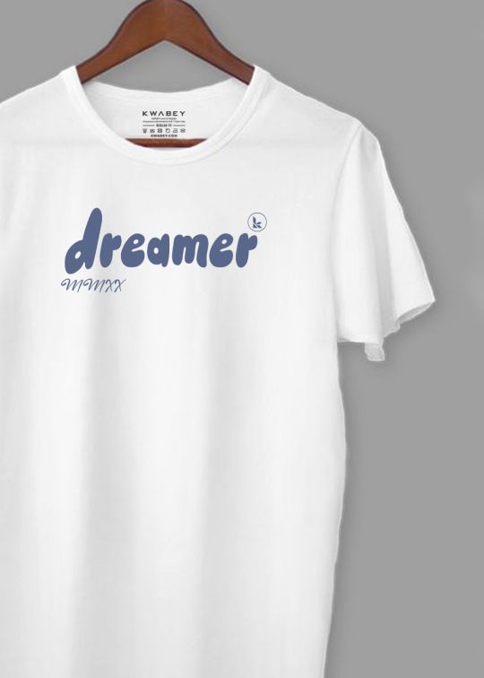 Dreamer White Half Sleeve t-Shirt For Men