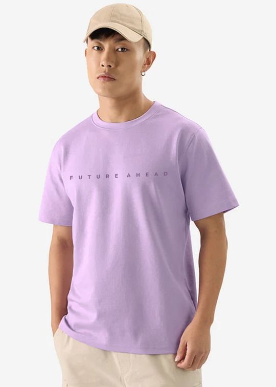 Future Ahead Lilac Half Sleeve T-Shirt For Men
