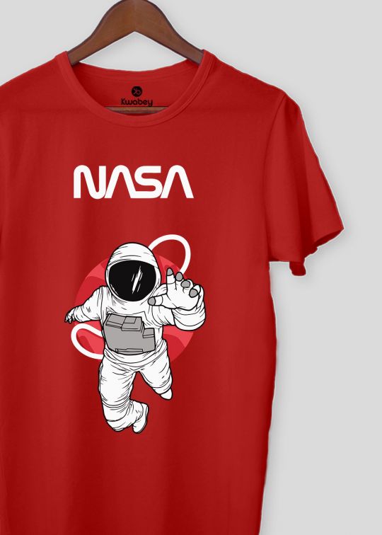 Nasa Space Red Half Sleeve T-Shirt For Men