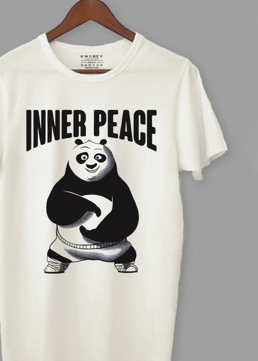 Inner Peace Panda Egg Shell Half Sleeve T-Shirt For Men