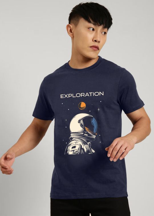 Exploration Astronaut Navy Half Sleeve T-Shirt For Men