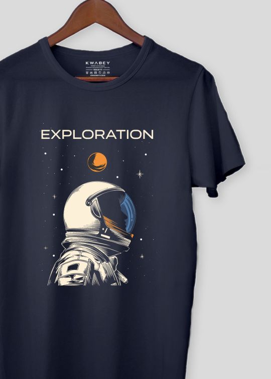 Exploration Astronaut Navy Half Sleeve T-Shirt For Men