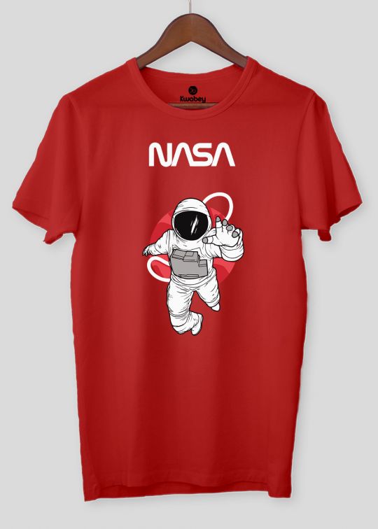Nasa Space Red Half Sleeve T-Shirt For Men