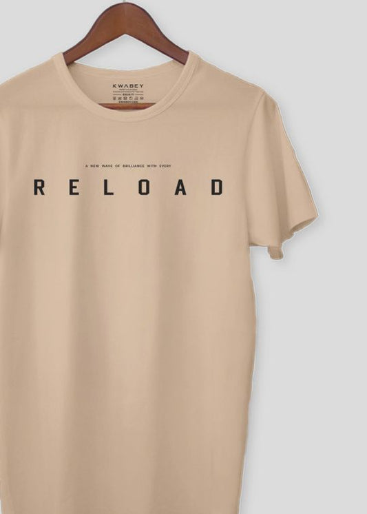 Relaod Beige Half Sleeve T-Shirt For Men