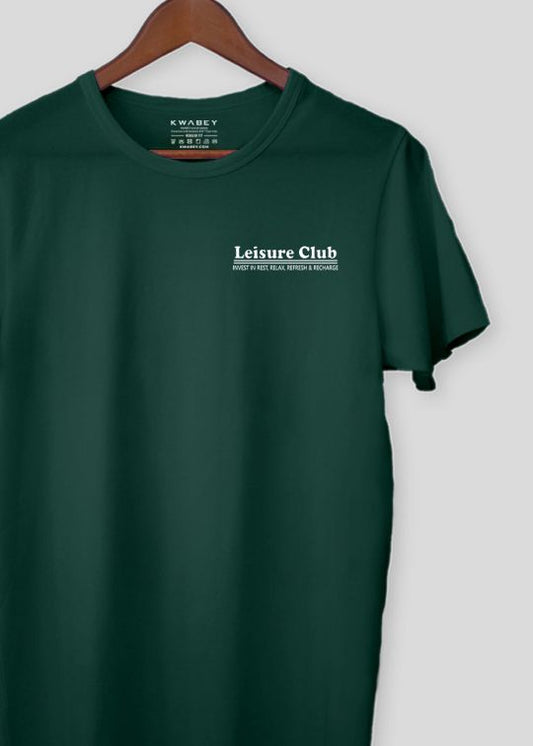 Leisure Club Bottle Green Half Sleeve T-Shirt For Men