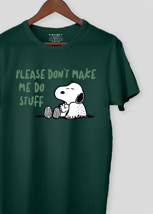 Dont Make Men Snoopy Bottle Green Half Sleeve T-Shirt For Men
