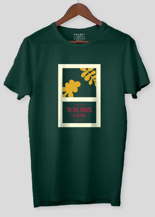 To The Roots Bottle Green Half Sleeve T-Shirt For Men