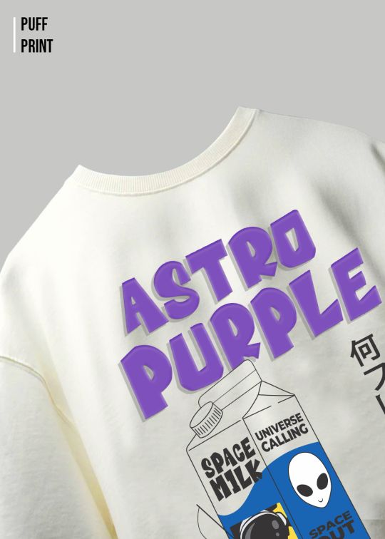 Astro Purple Off White Oversized T-shirt For Men