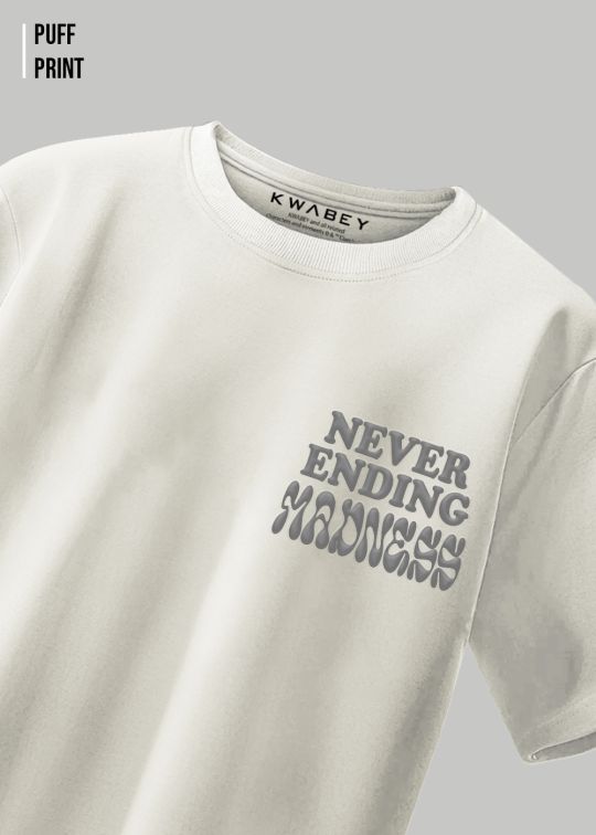 Never Ending Madness Off White Oversized T-shirt For Men