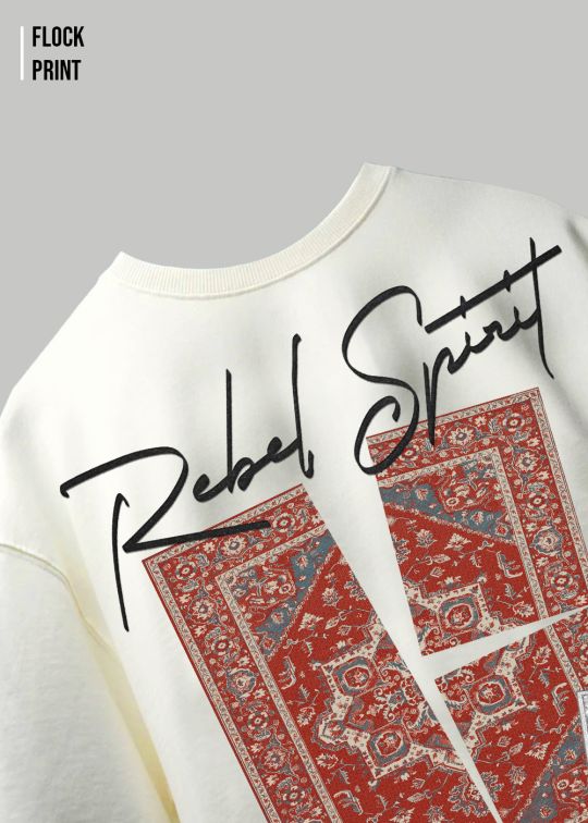 Spirit Rebel Off White Oversized T-shirt For Men