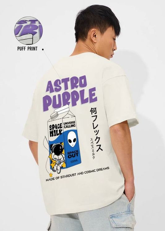 Astro Purple Off White Oversized T-shirt For Men